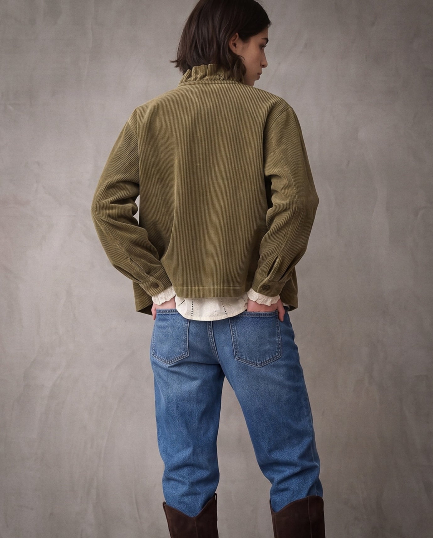 MINA | Cord Utility Jacket | Tobacco