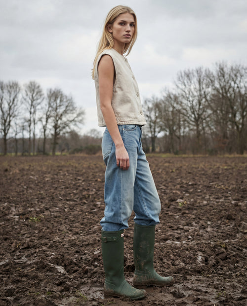 GILA | Cotton Gilet | Vintage Wash Ecru