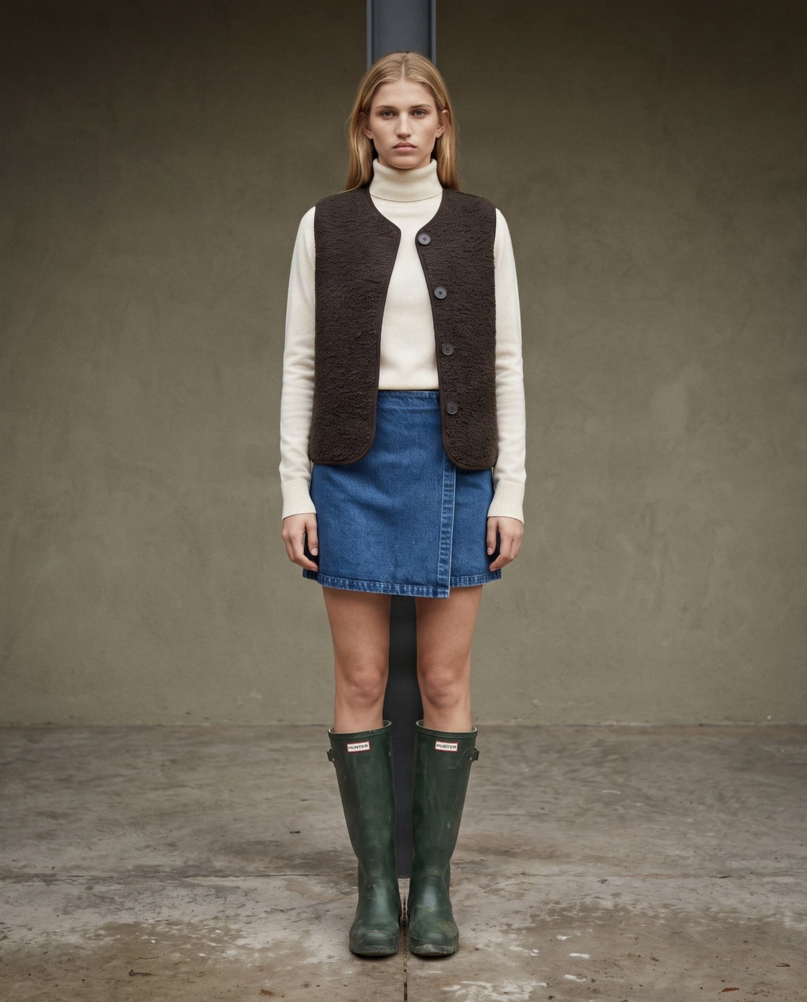 ELISE | Denim Wrap Skirt | Mid Blue