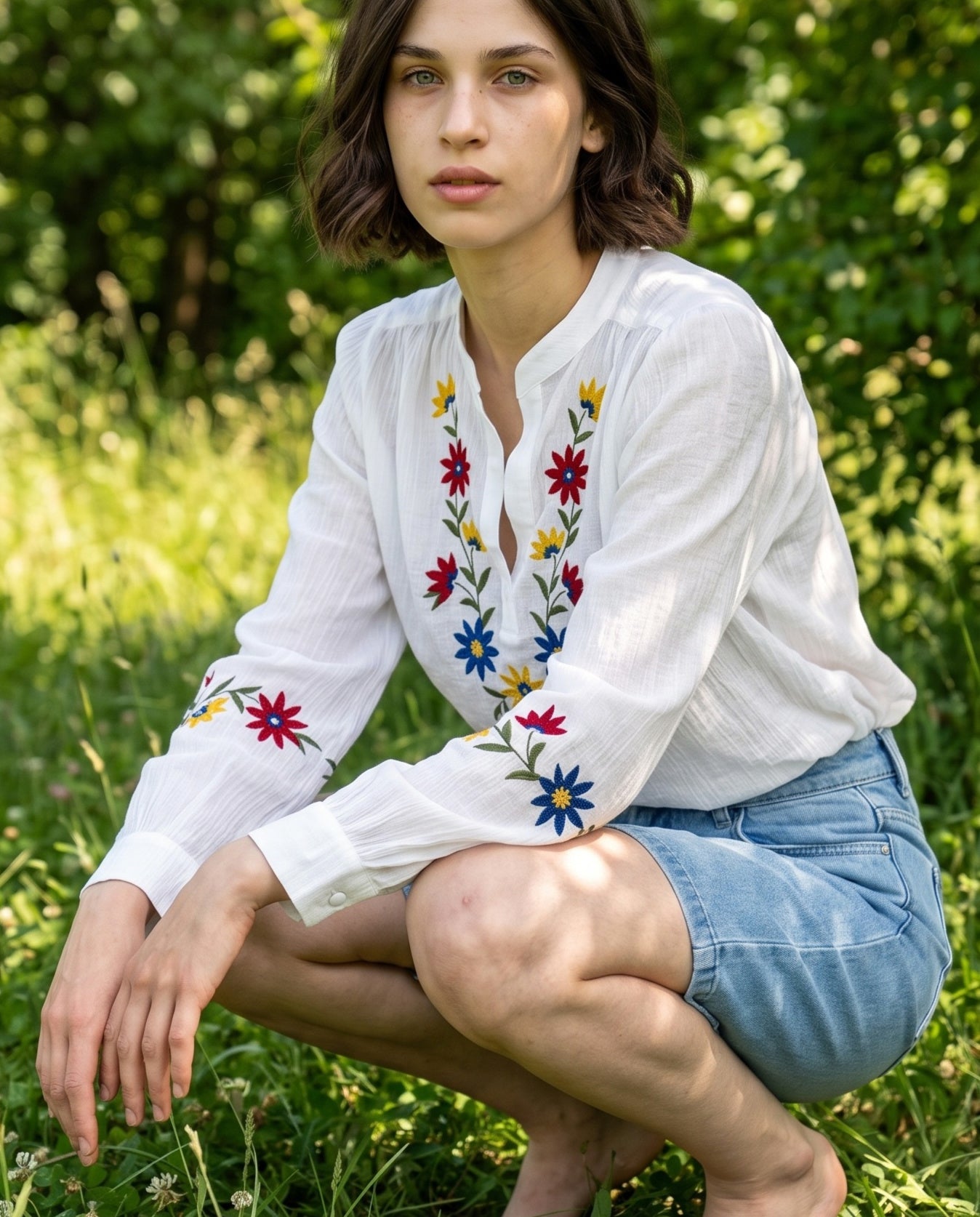 ELIANA | Embroidered Blouse | White
