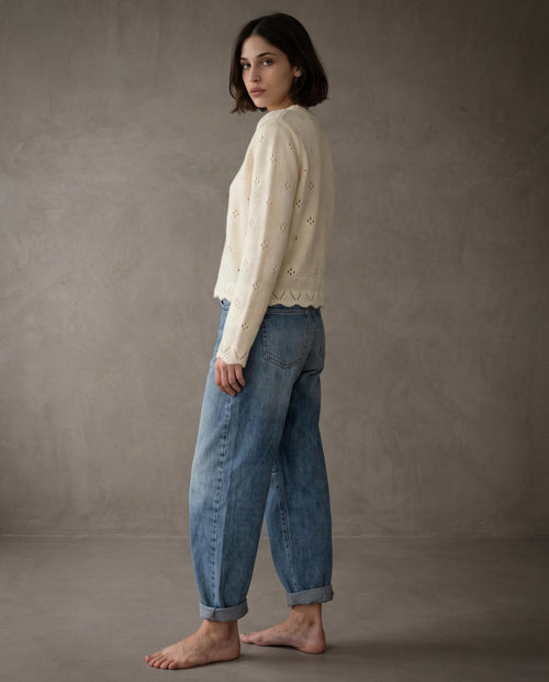 OTELLIE | Pointelle Sweater | Cream