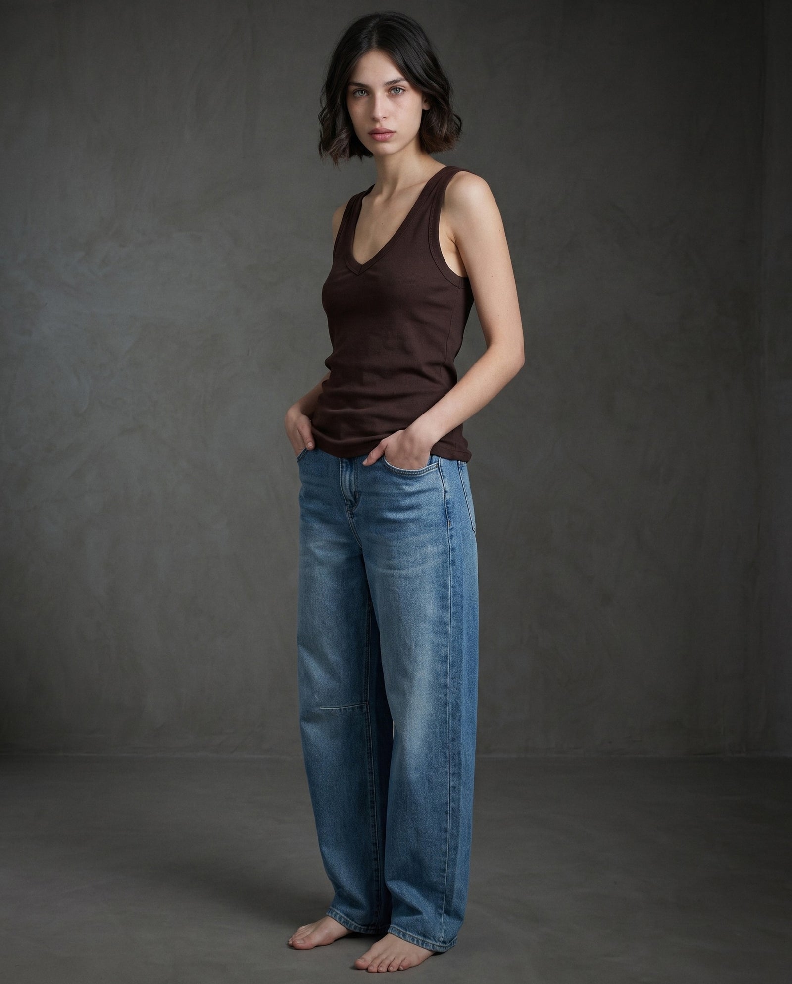 AYA | Ribbed Vest | Brown