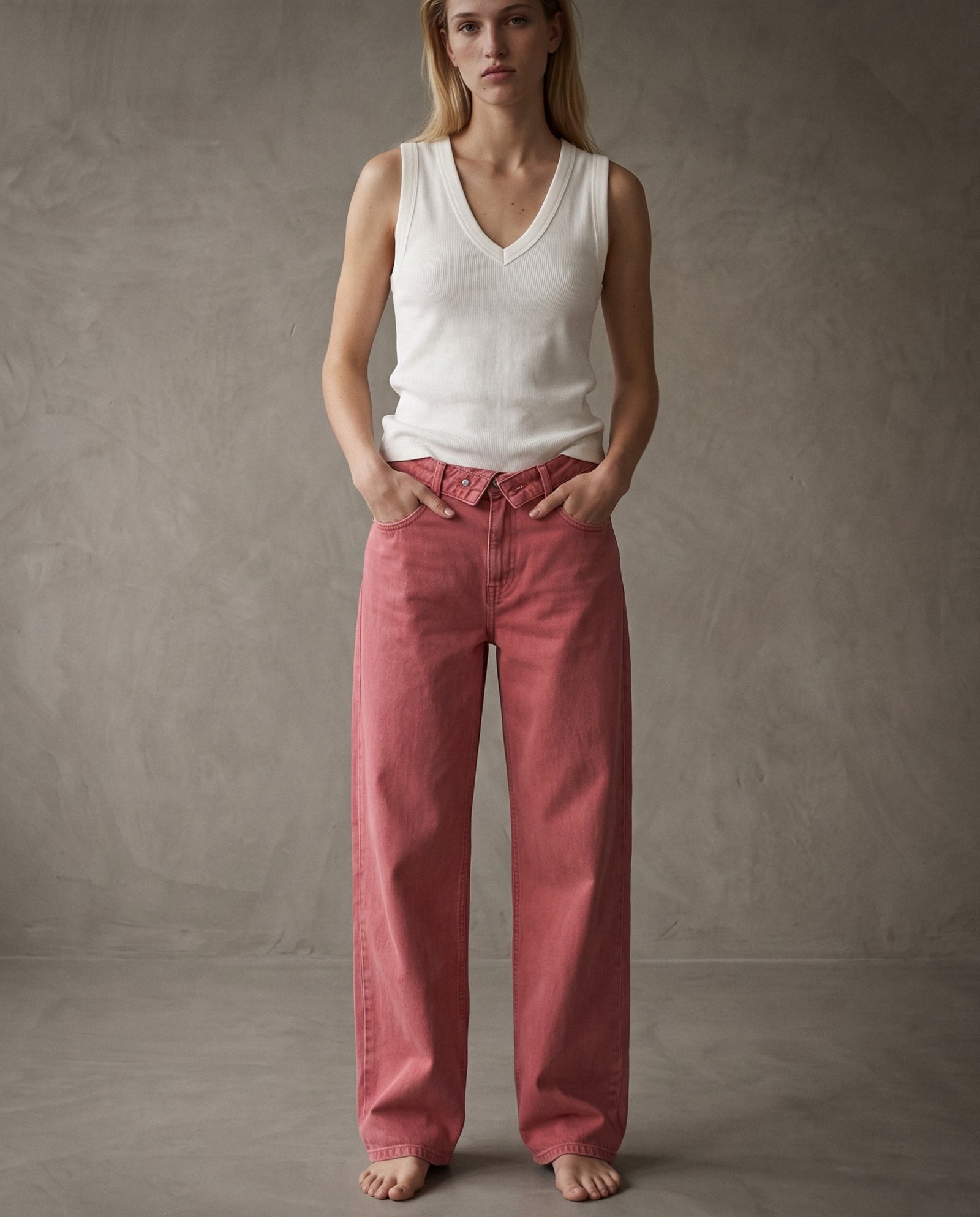 ALICE | Wide Leg Jeans | Faded Rose