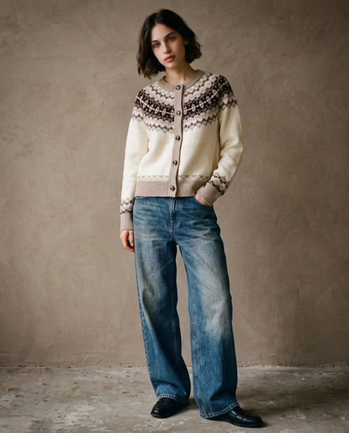 VARDI | Fair-Isle Cardigan | Cream