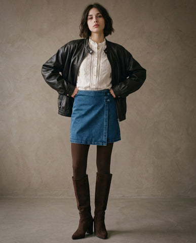 Eugénie | Scallop Plaid Shirt | Mocha