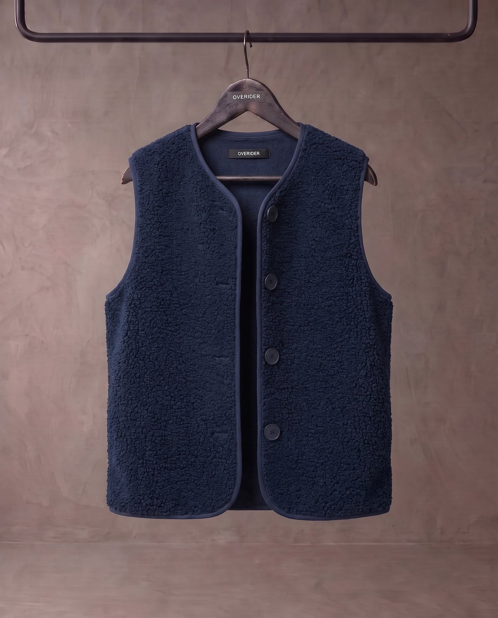 ORNA | Faux Shearling Gilet | Navy