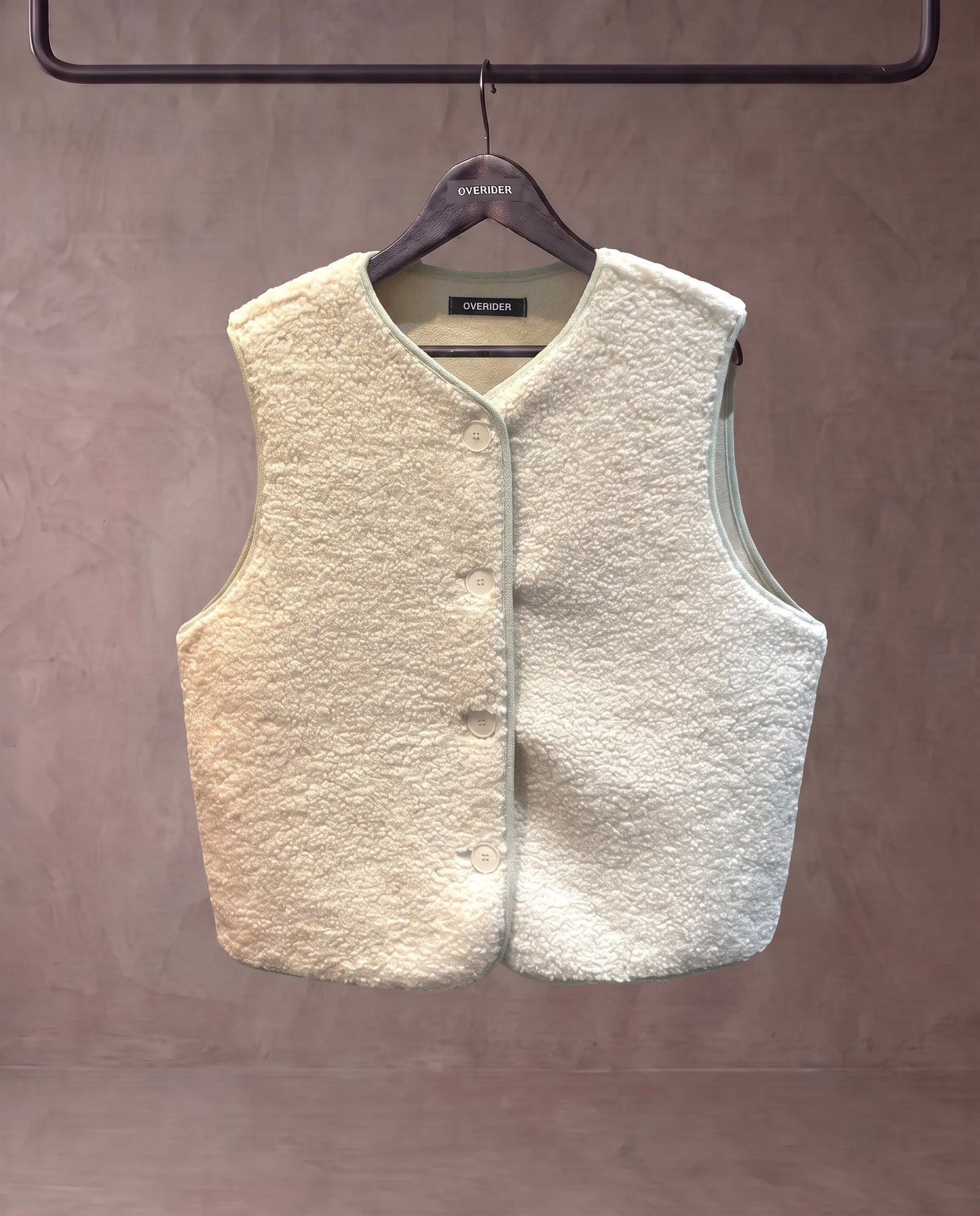 ORNA | Faux Shearling Gilet | Ecru