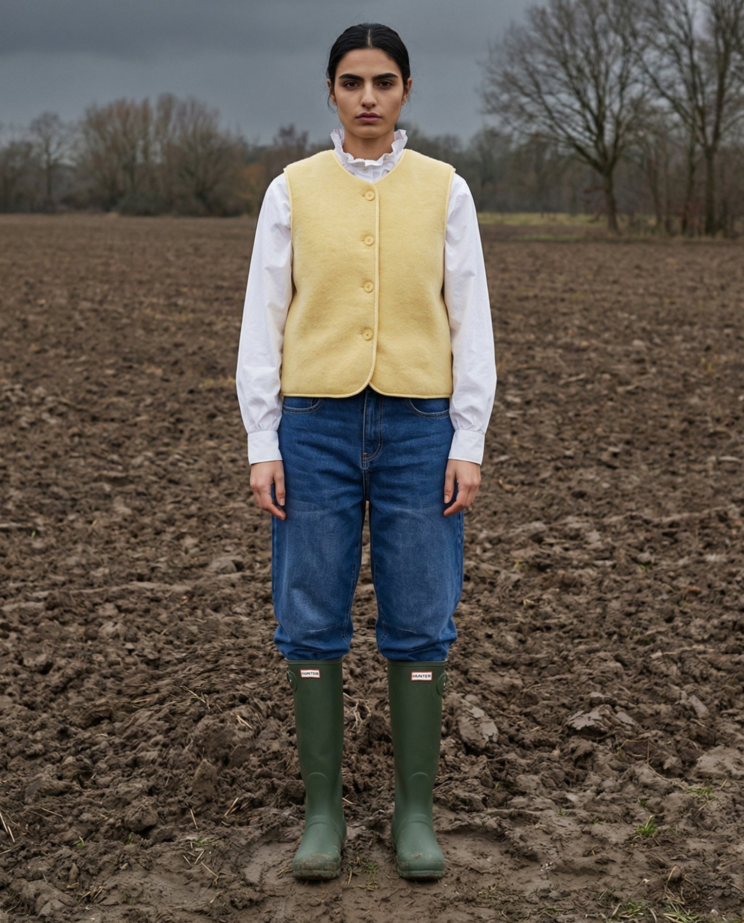 ORNA | Faux Shearling Gilet | Pale Yellow