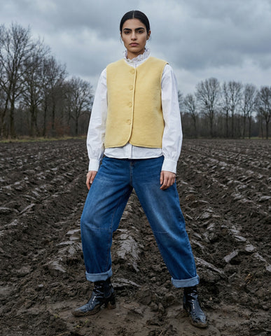 GILA | Cotton Gilet | Vintage Wash Ecru