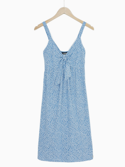 OANA - Knot Front Summer Dress - Blue