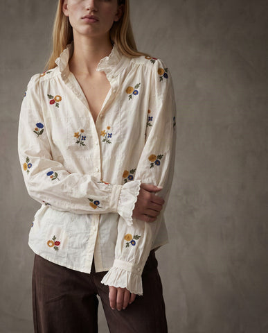 MIKA | Ruffle Collar Shirt | Check