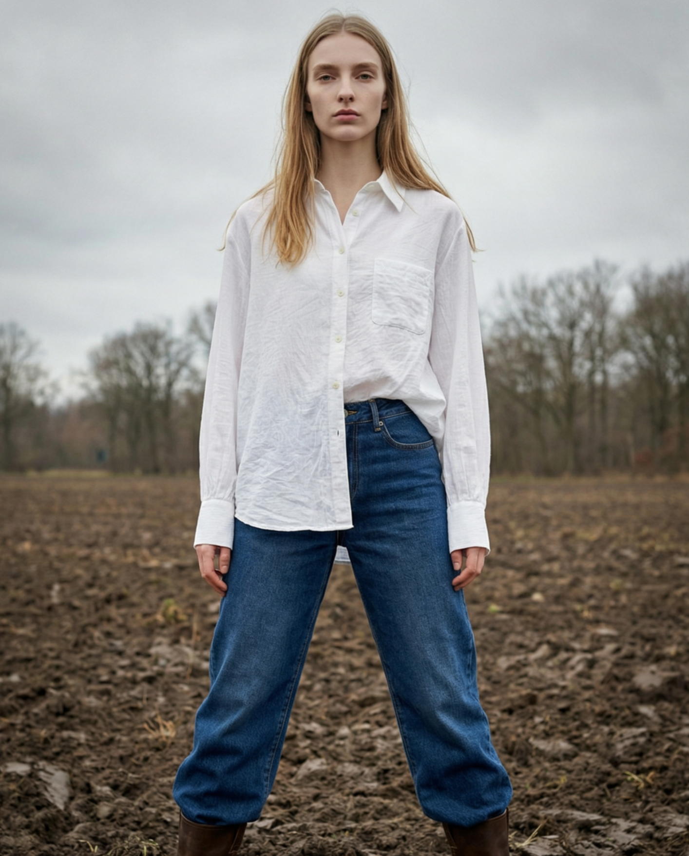 AZIZA | Fluid Crumpled Shirt | Off White