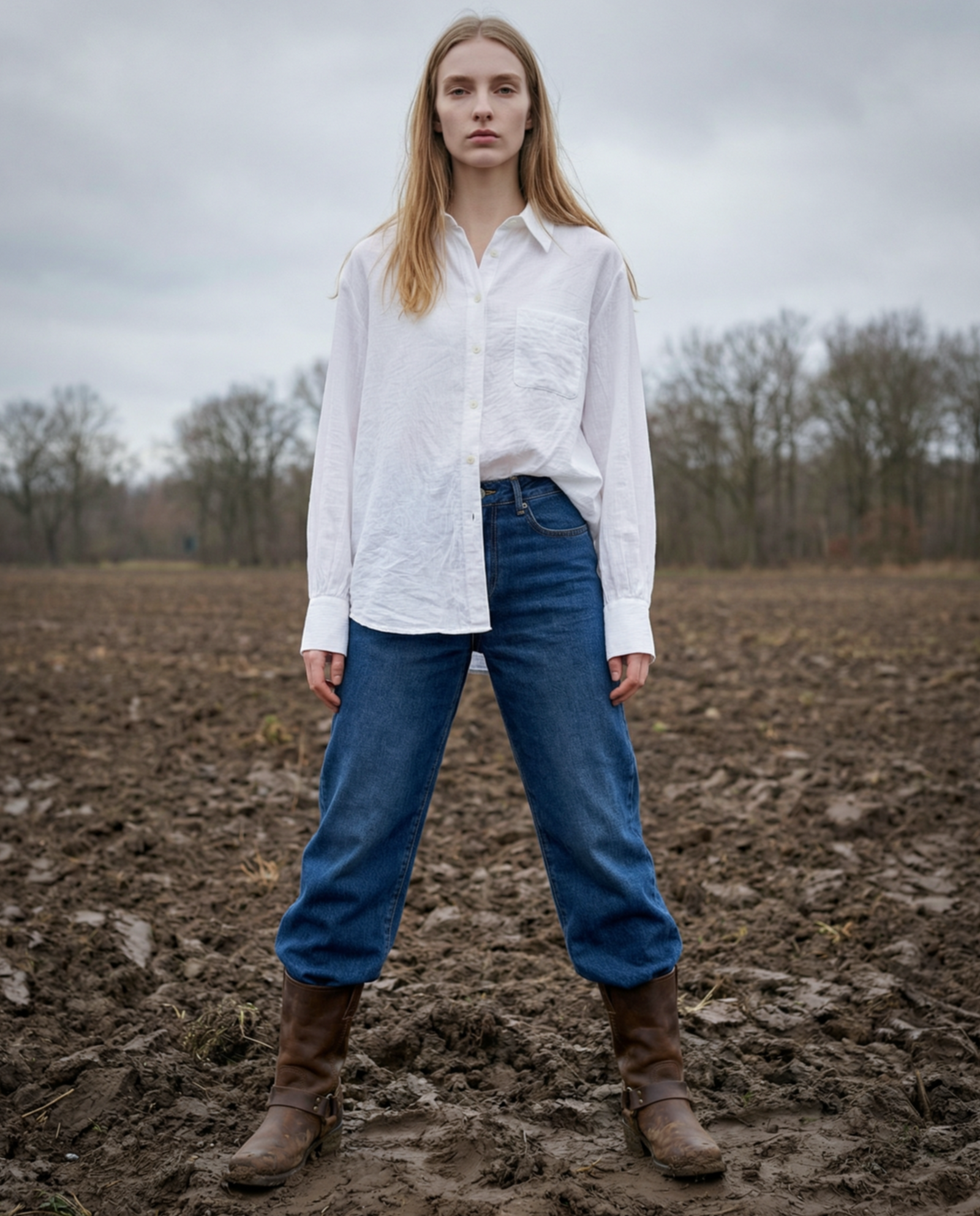 AZIZA | Fluid Crumpled Shirt | Off White