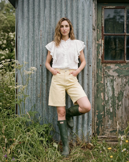 MILY| Wide Cut Shorts | Pale Yellow