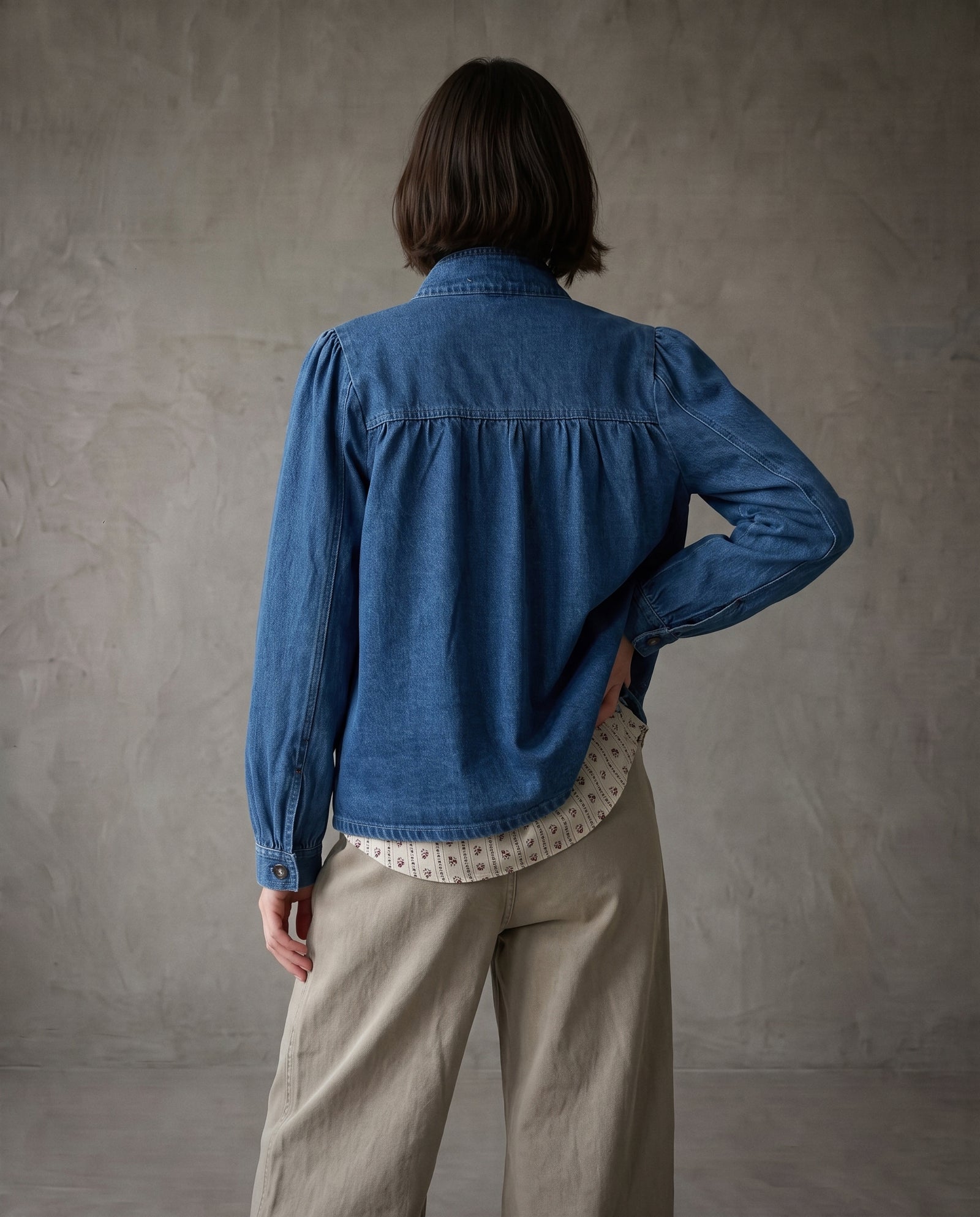 MARJE | Gathered Denim Jacket | Indigo