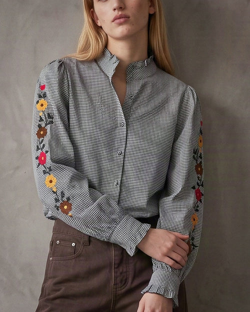 LIMONE | Embroidered Blouse | Navy