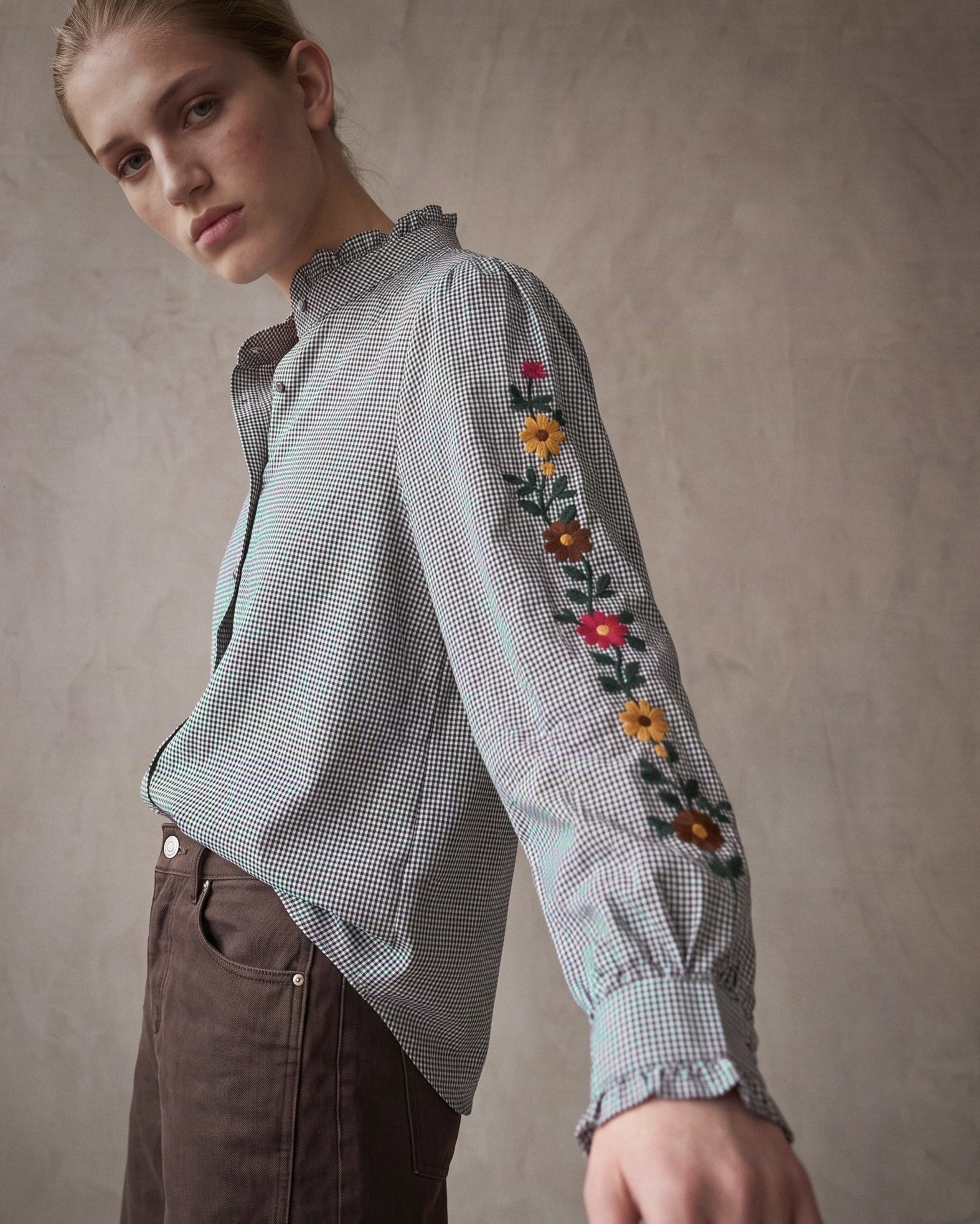 LIMONE | Embroidered Blouse | Navy