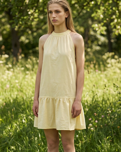 SADI | Halterneck Dress | Pale Yellow