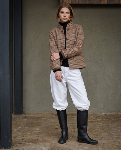MARTA | Ruffle Collar Shirt | Check