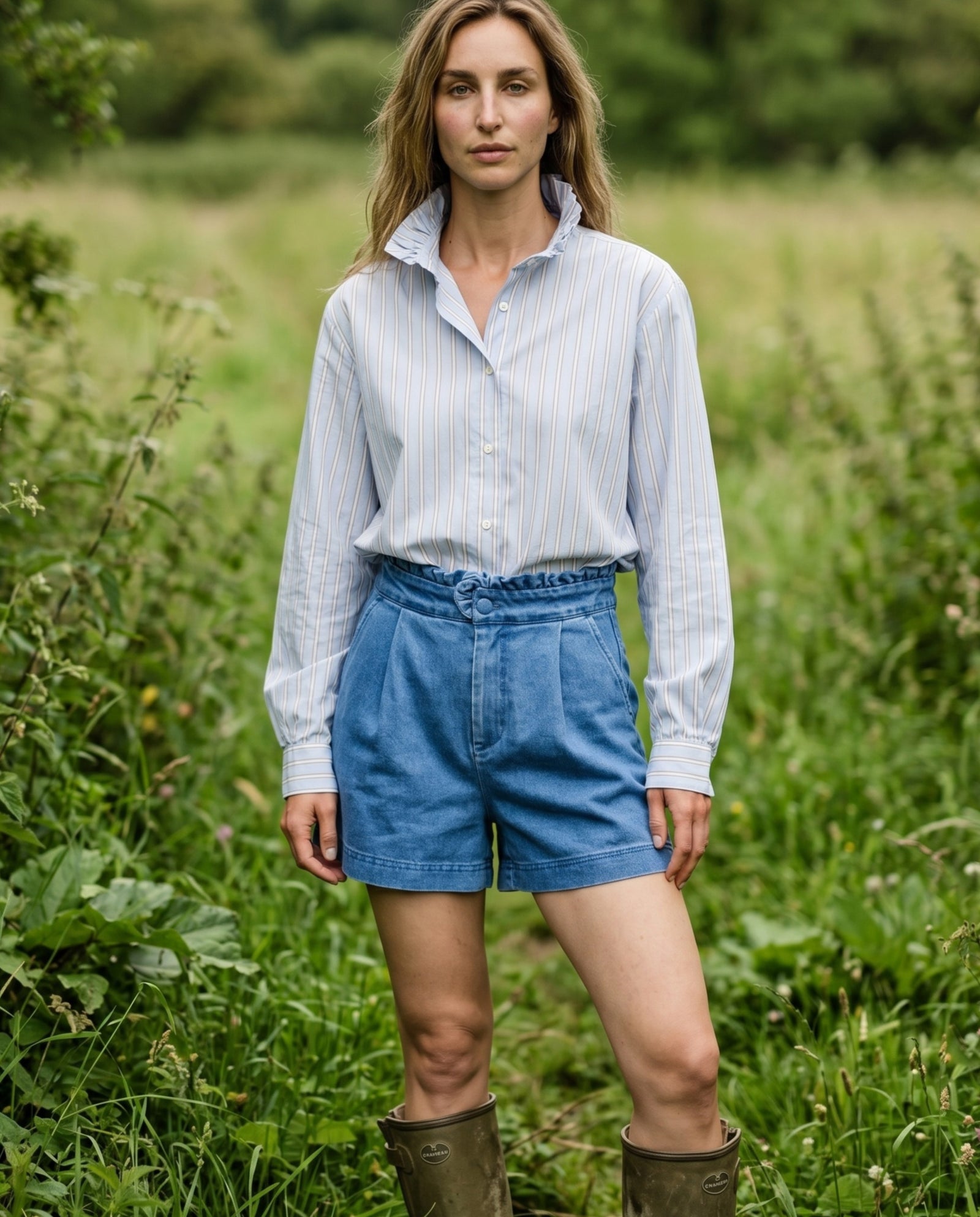 DANYA | High Waist Shorts | Blue