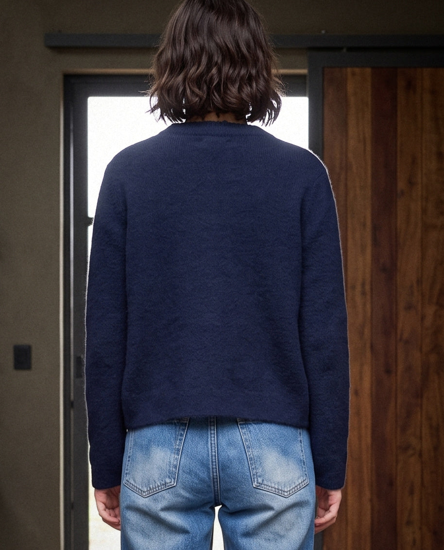 AMIE | Knot Fastened Cardigan | Navy