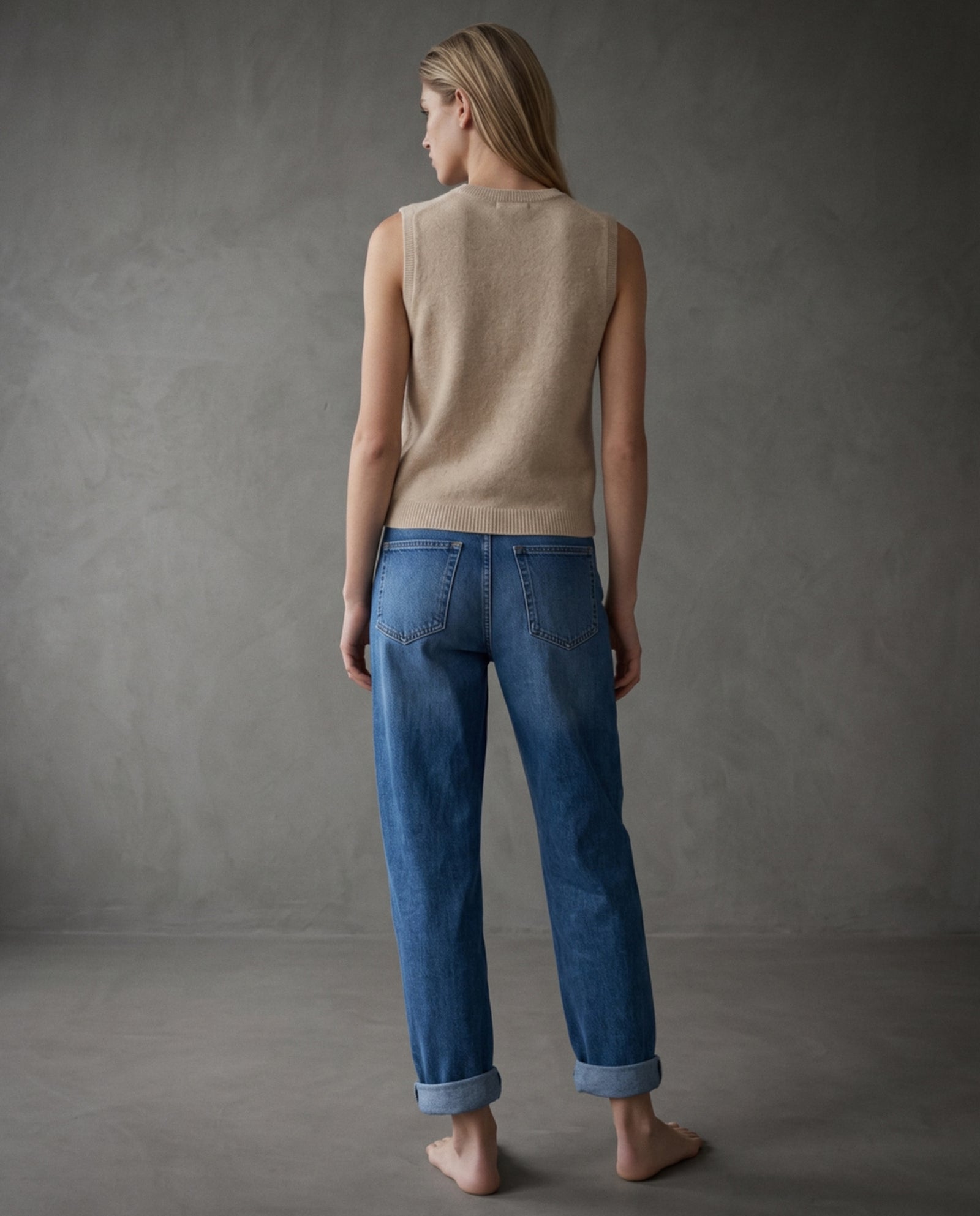 LUZI | Knot Sleeveless Knit Top | Tan