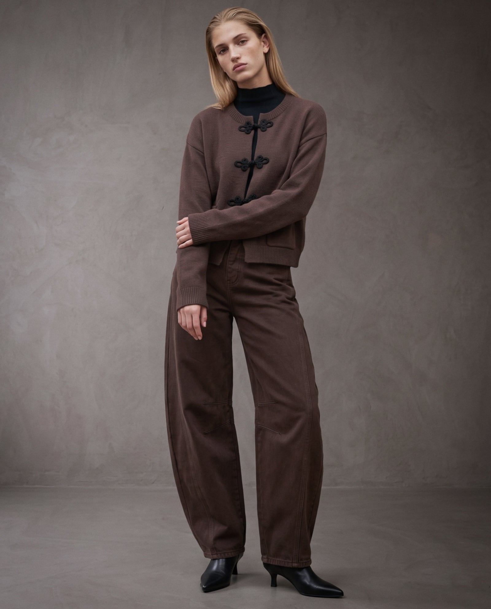 MARIN | Braided Knot Cardigan | Mocha