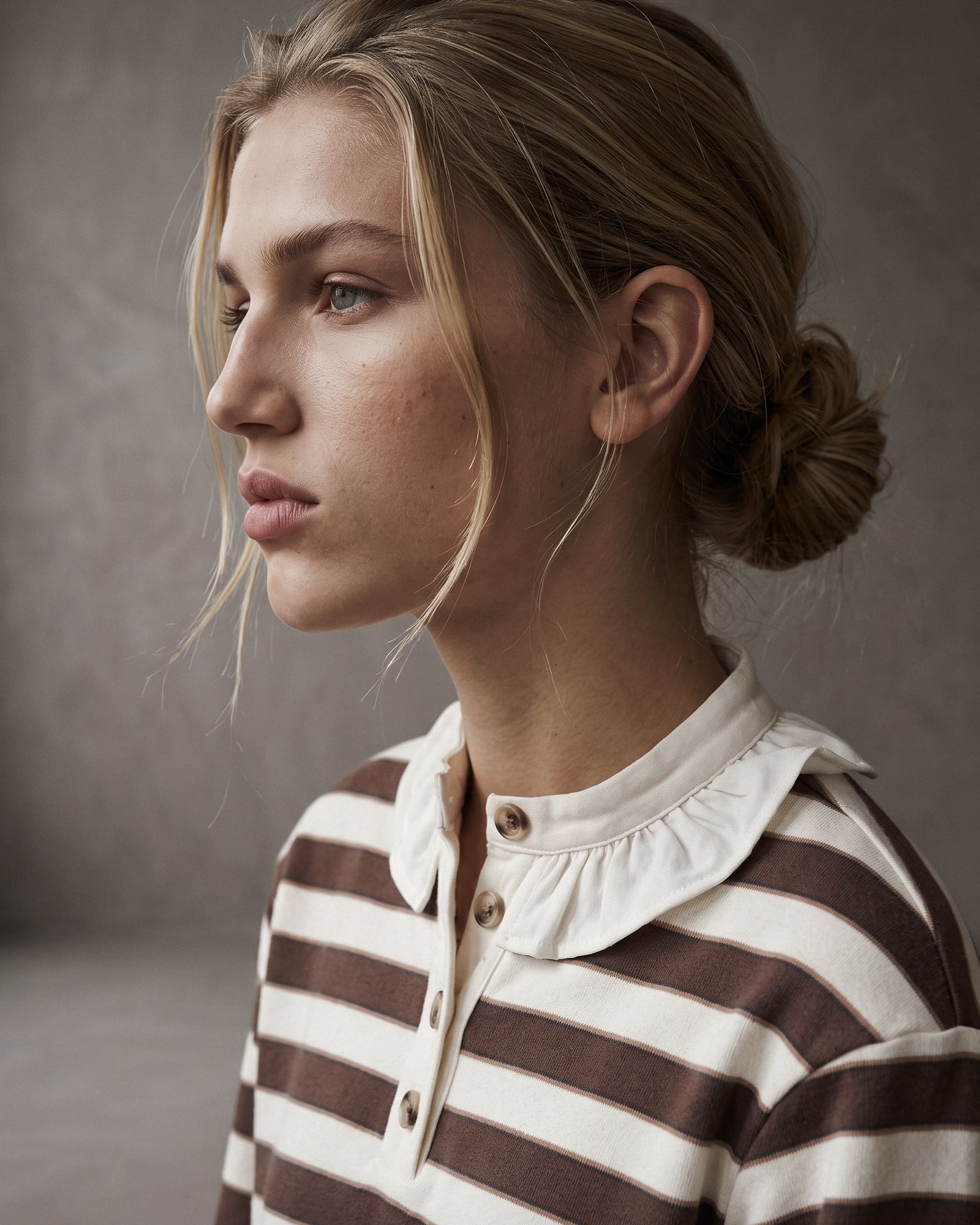 MIA | Layered Collar Sweatshirt | Chocolate Stripes
