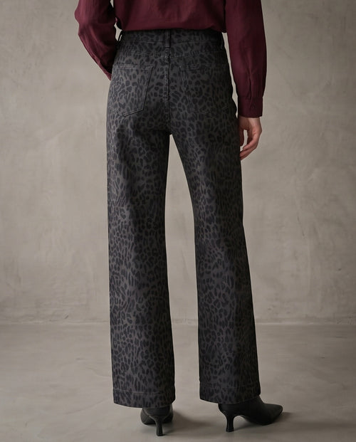 IMMI | Wide Leg Leopard Jeans | Charcoal
