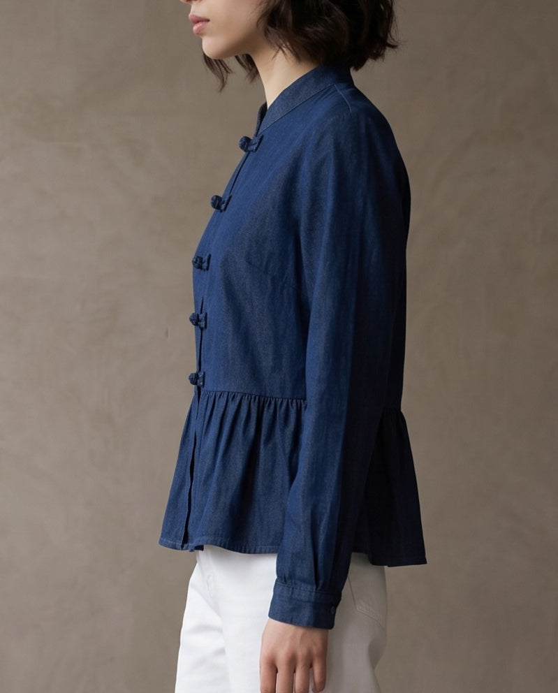 OTTA | Mandarin Collar Jacket | Indigo