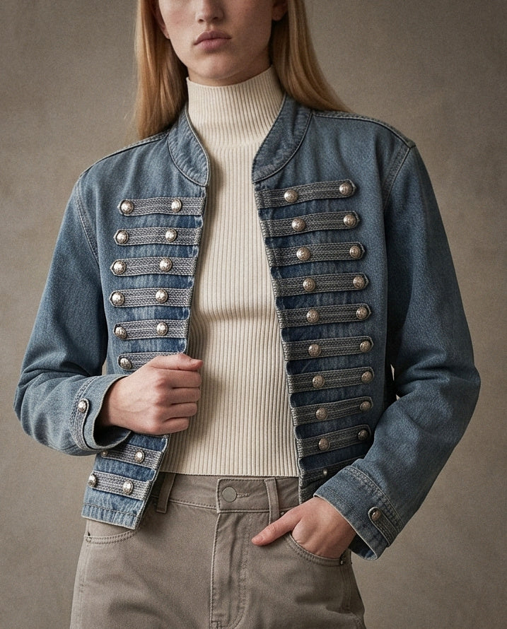 KASIA | Military Jacket | Denim Blue