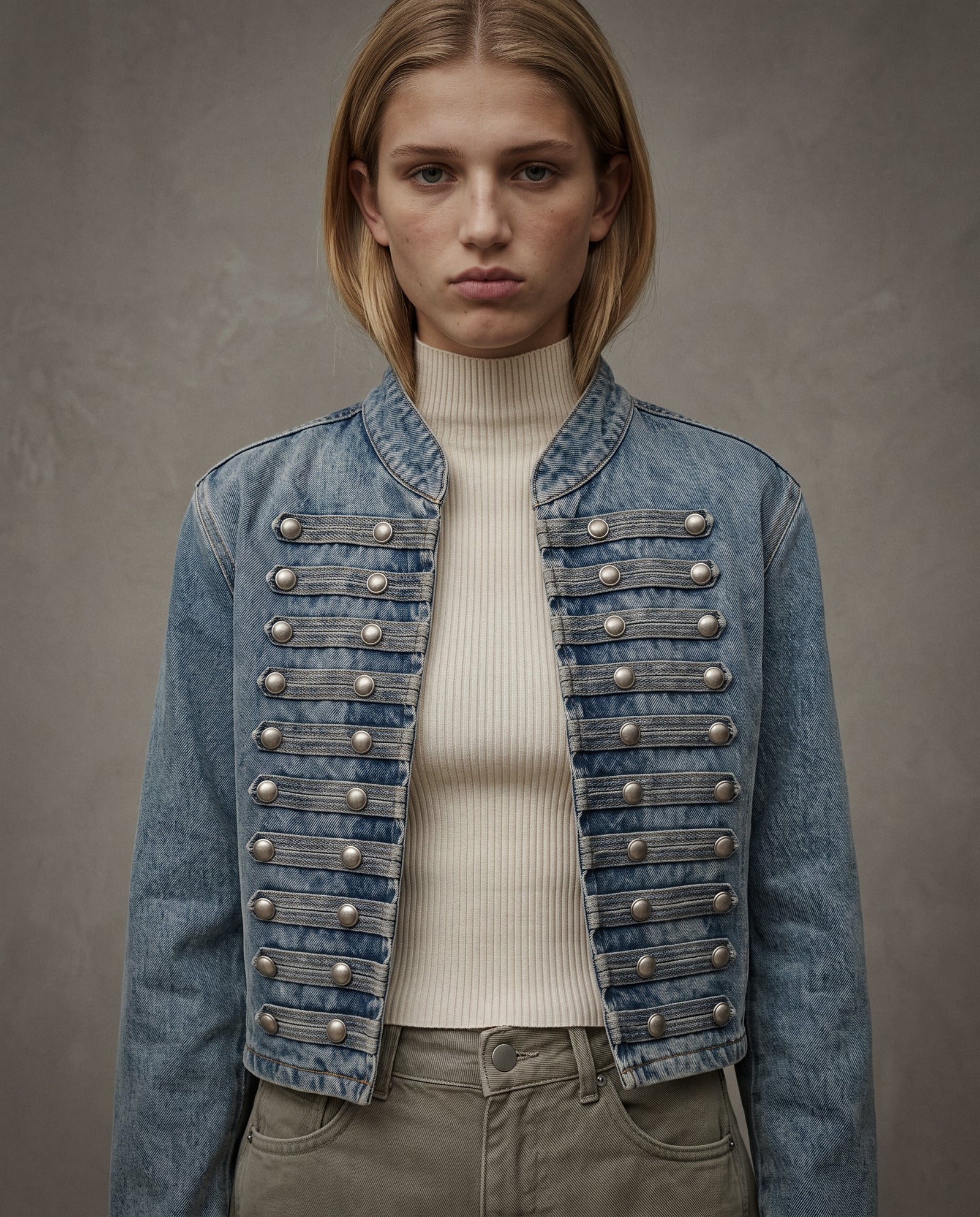 KASIA | Military Jacket | Denim Blue
