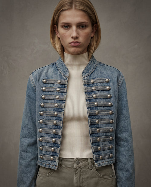 KASIA | Military Jacket | Denim Blue