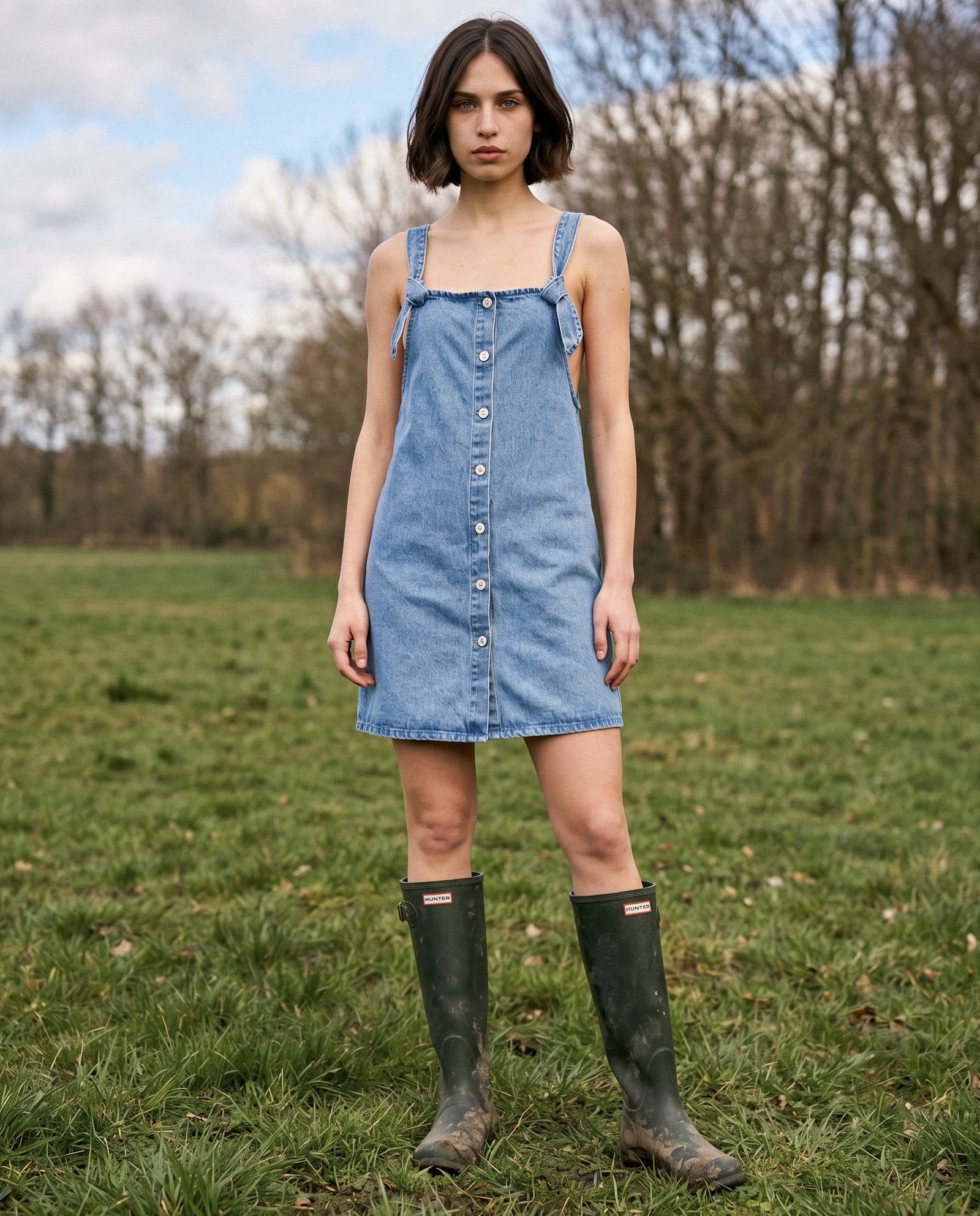 JINCY | Minimal Denim Dress | Blue