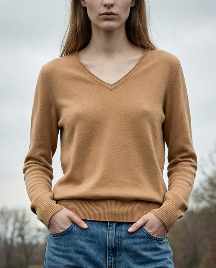 JOELLE | Cashmere Enriched Jumper | Camel