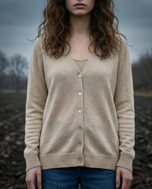 LILYA | Cashmere Enriched Cardigan | Beige