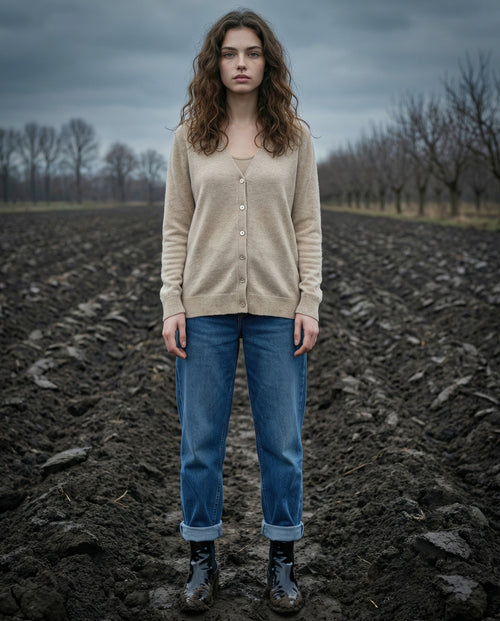 LILYA | Cashmere Enriched Cardigan | Beige