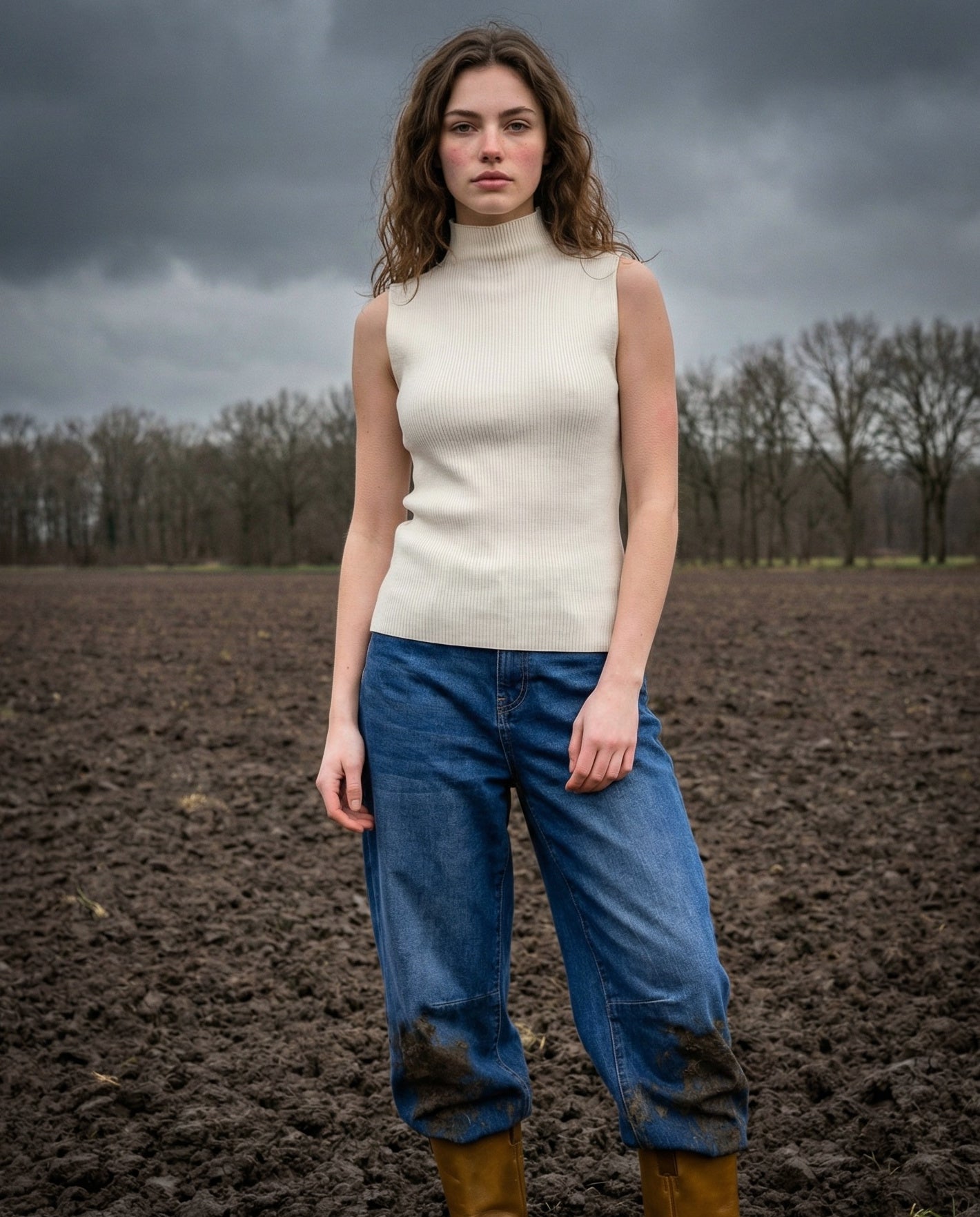 YULIA | Ribbed Knit Tank Top | Off White