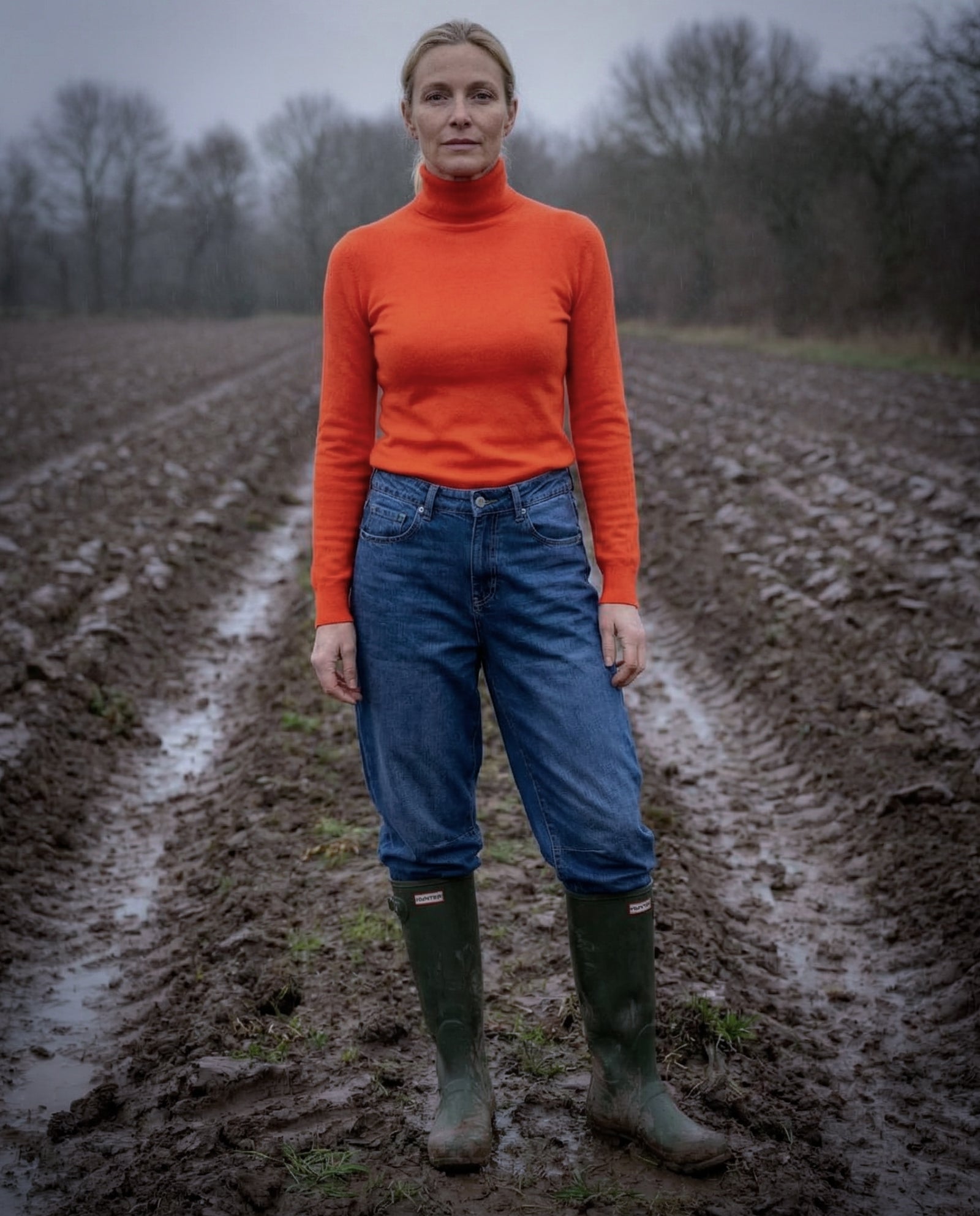 POLINA | Cashmere Enriched Roll Neck | Orange