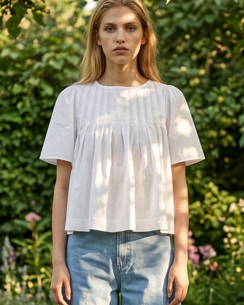 MARGOLA  | Pintuck Blouse | White