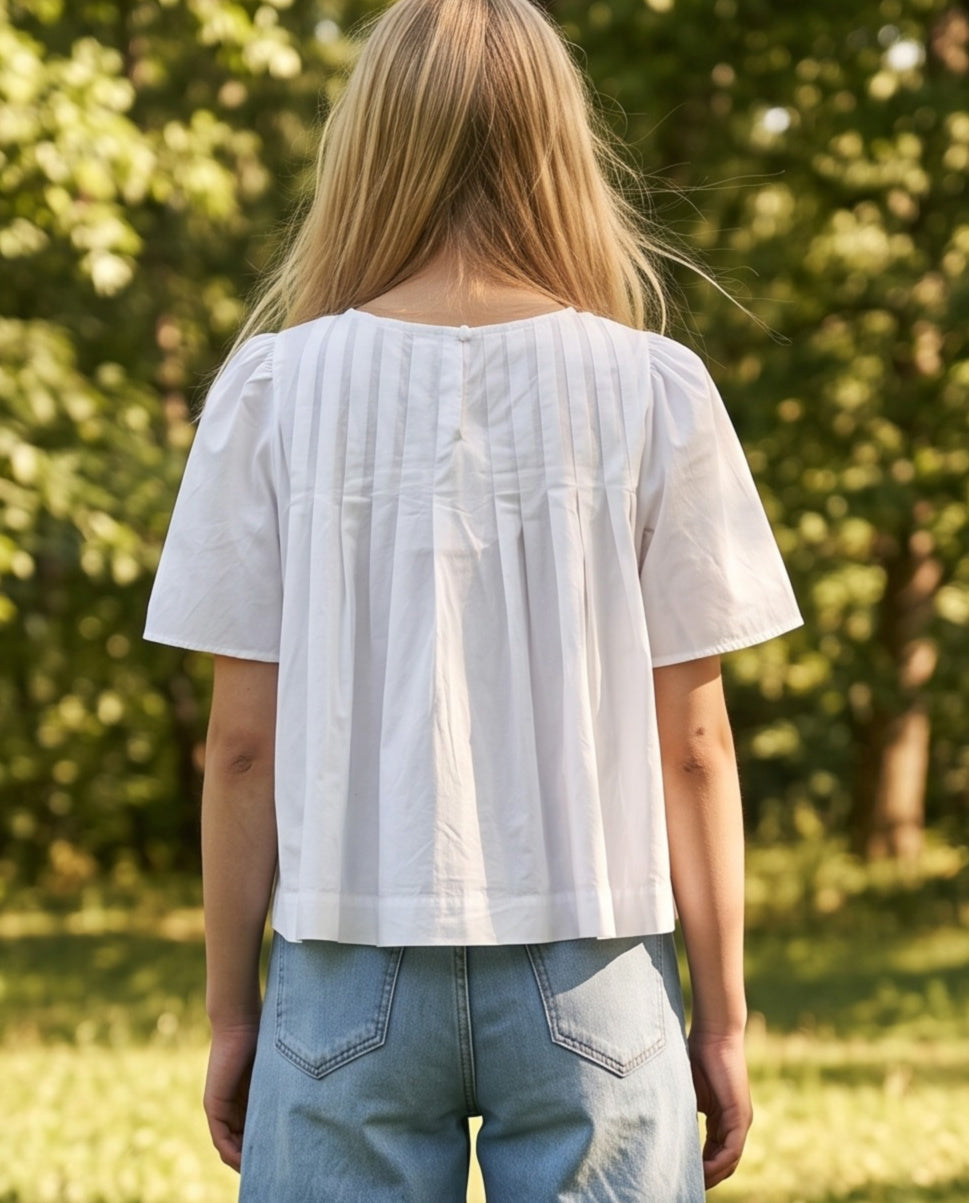 MARGOLA  | Pintuck Blouse | White