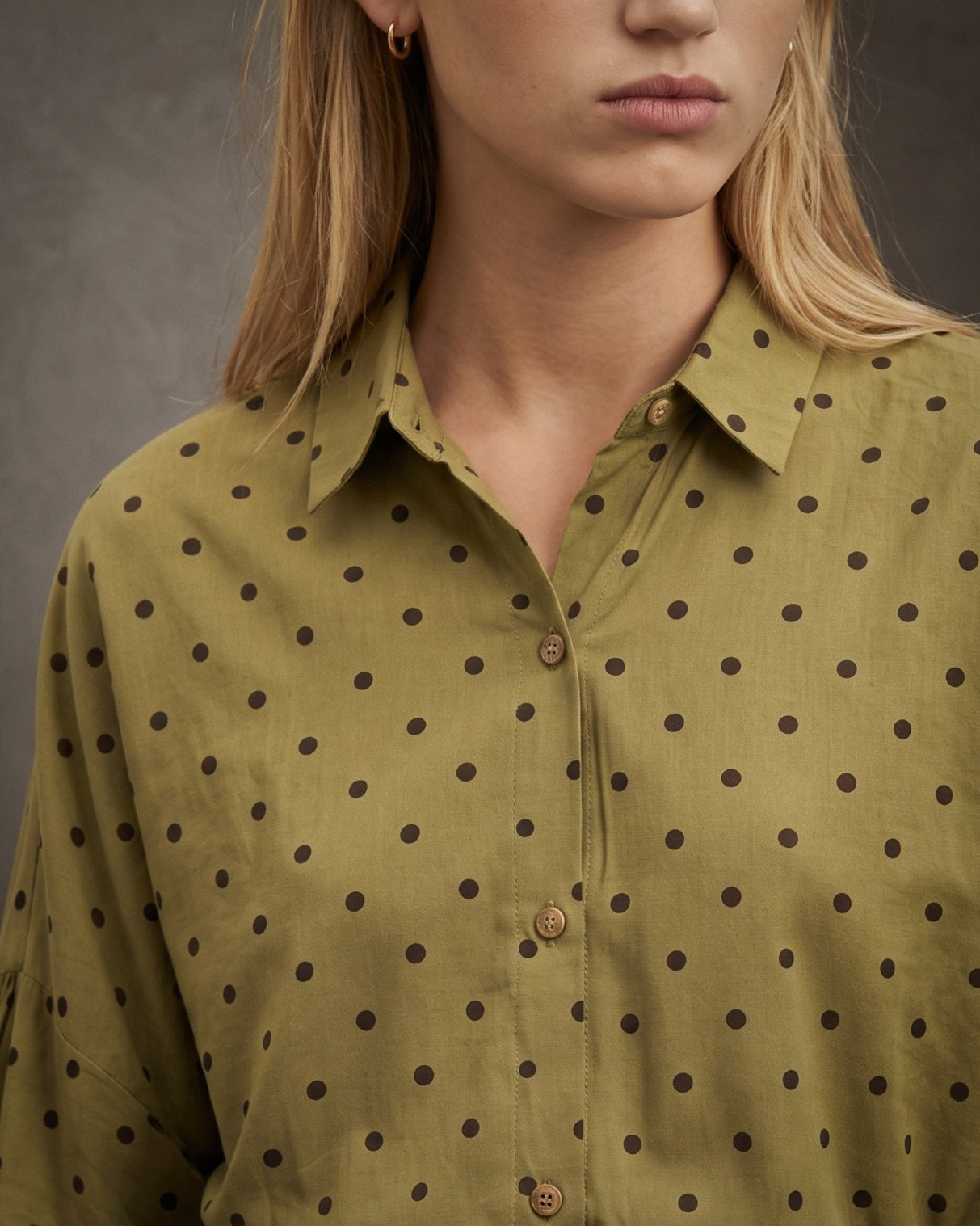 MIA | Polka Dot Fluid Shirt | Olive
