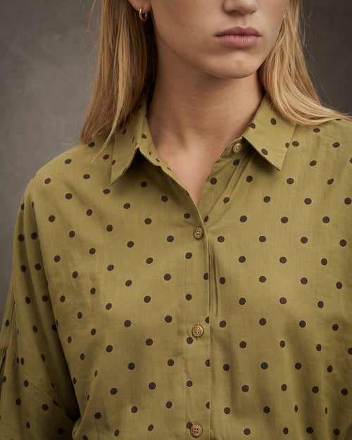 MIA | Polka Dot Fluid Shirt | Olive