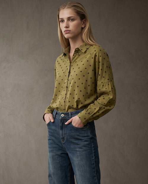 MIA | Polka Dot Fluid Shirt | Olive