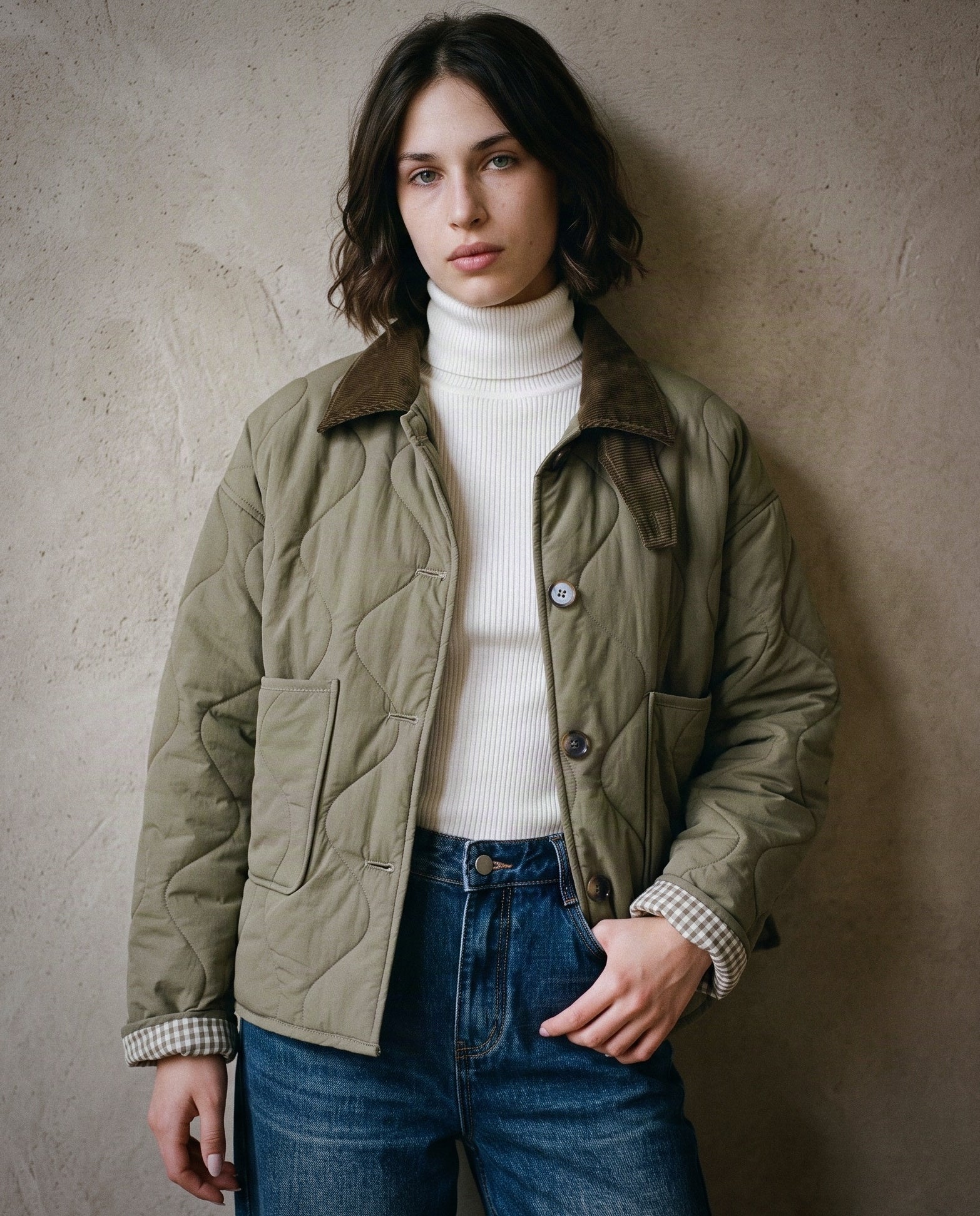 HARRIET | Quilted Country Jacket | Olive