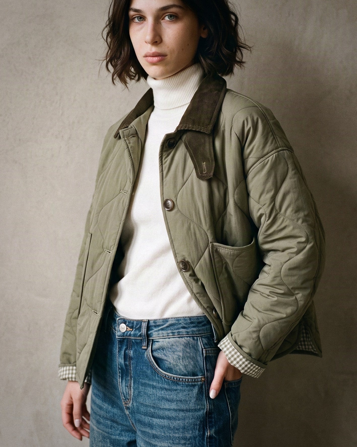 HARRIET | Quilted Country Jacket | Olive