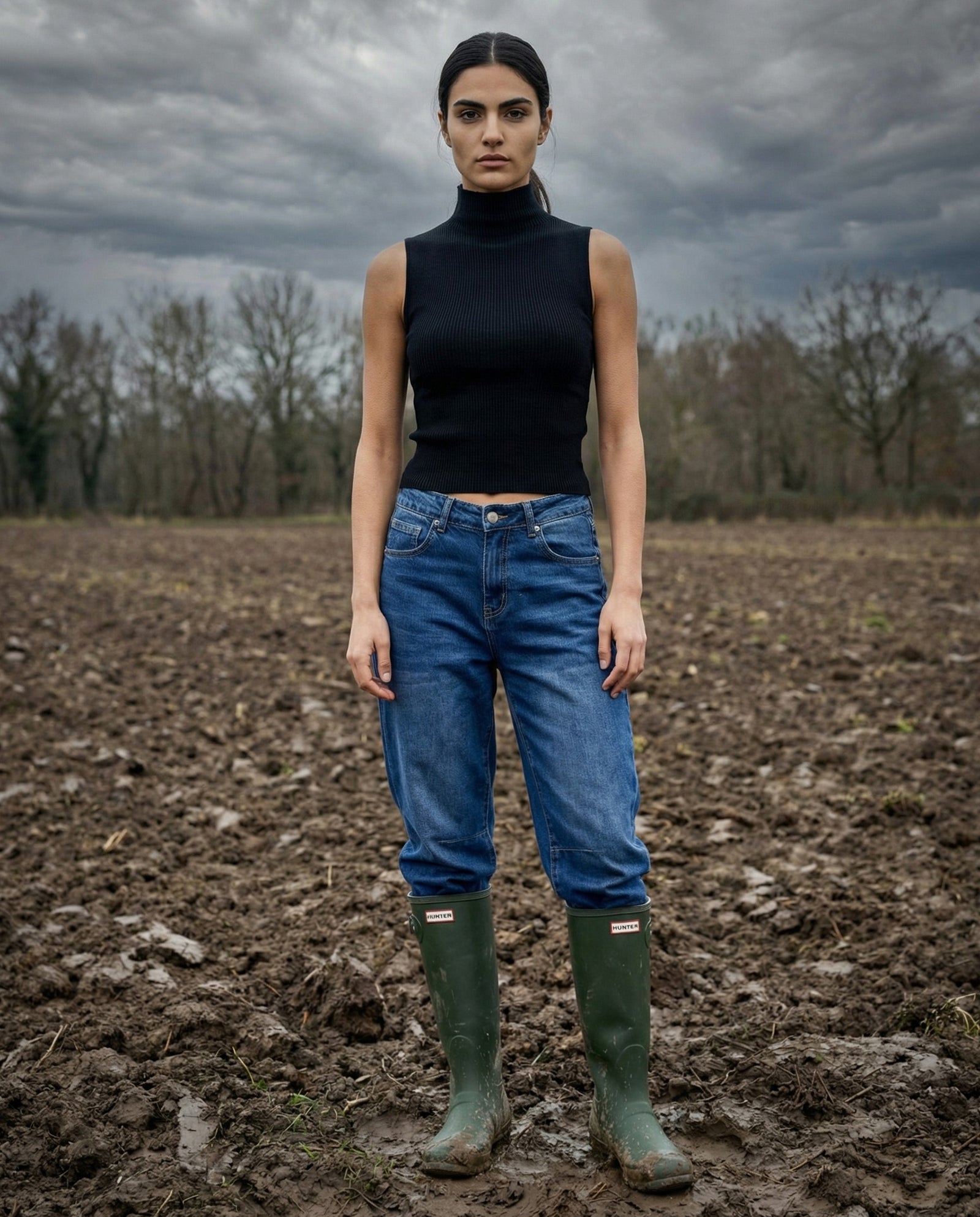 YULIA | Ribbed Knit Tank Top | Black