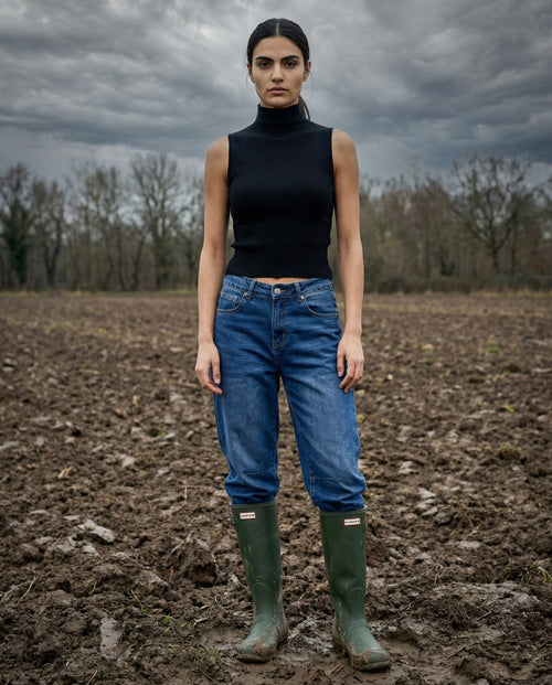 YULIA | Ribbed Knit Tank Top | Black