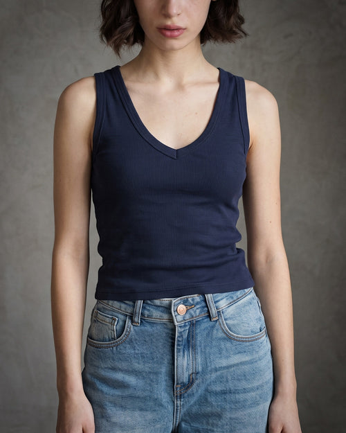 AYA | Ribbed Vest | Navy