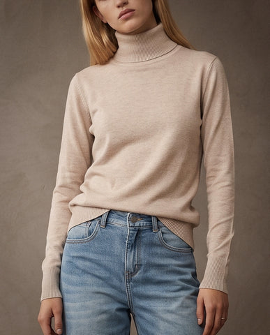 POLINA | Cashmere Enriched Roll Neck | Blue